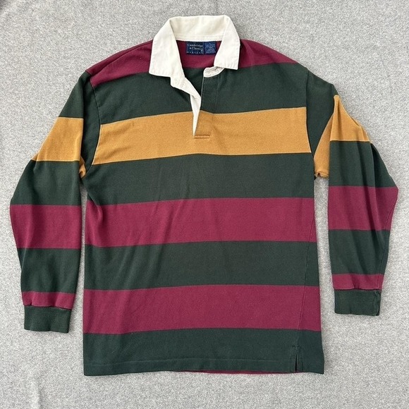 Cambridge Classics Other - Vtg Striped Rugby Shirt Mens Large Green‎ Ivy League Preppy Cambridge Classics